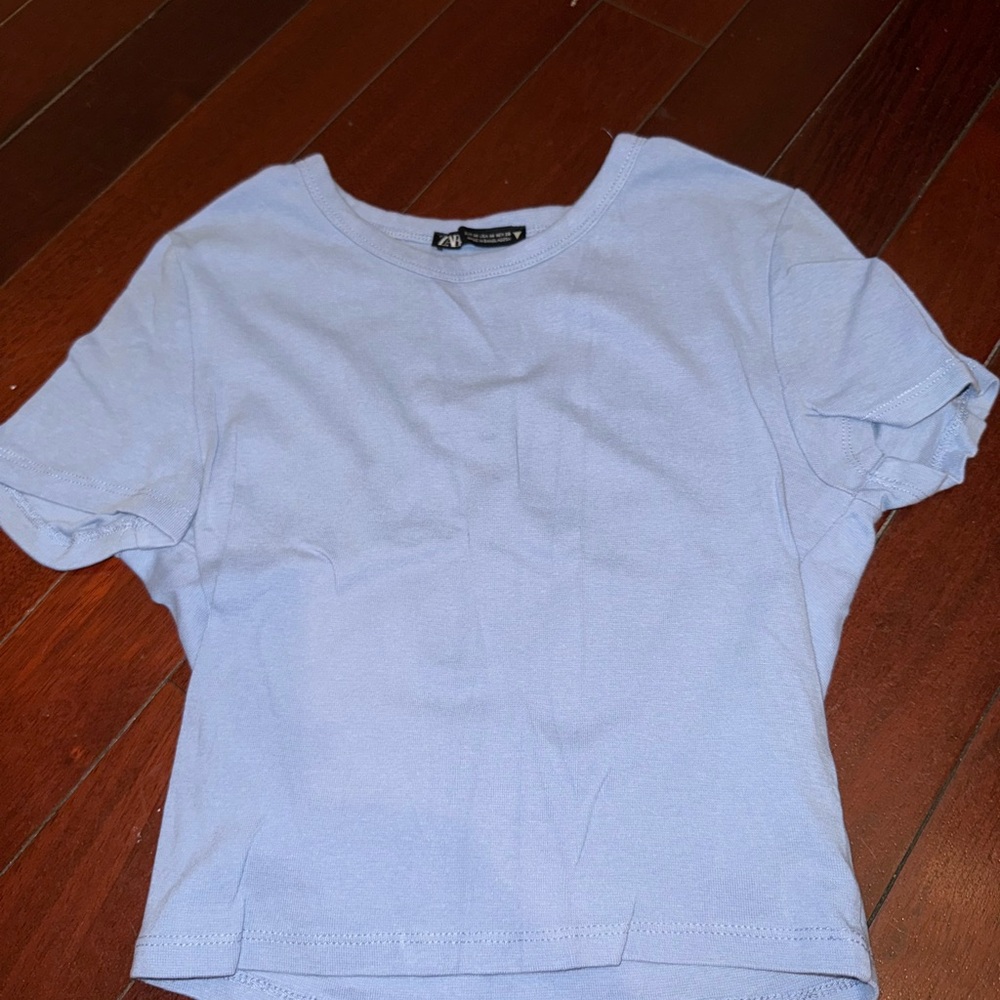 Zara Light Blue Crop Top